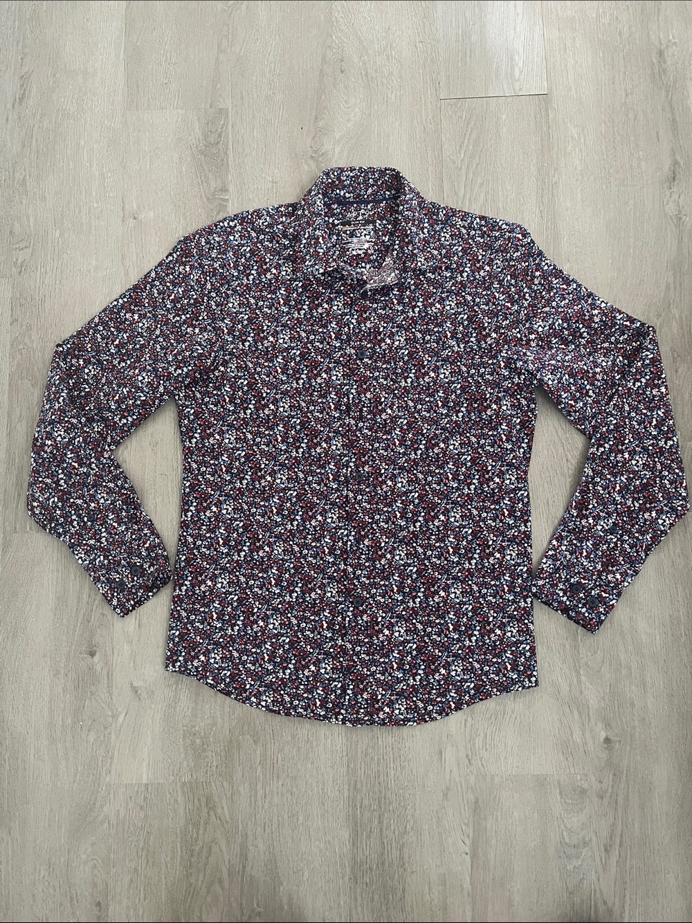 Apt. 9 Men's Burgundy Floral Button-Down Shirt